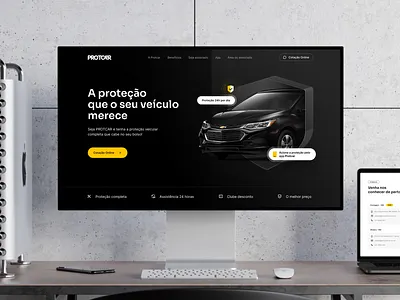 Protcar car insurance landing page ui design website