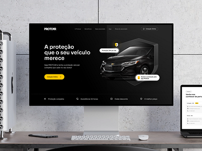 Protcar car insurance landing page ui design website