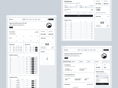 Levra - Wireframe UX Design borrow concepts credit cryptocurrency forms high fidelity layout lending platform loans mvp product design prototype savings table ui design user experience ux web design wireframe wireframing