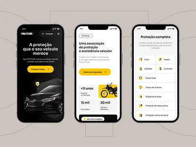 Protcar car insurance landing page ui design website