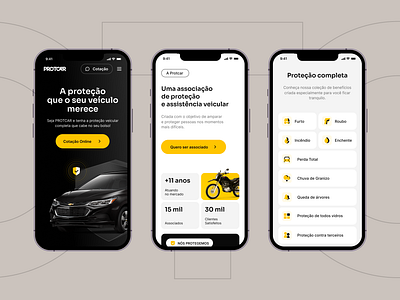 Protcar car insurance landing page ui design website