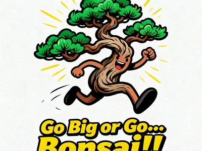 Bonsai tree artwork design graphic design illustration logo