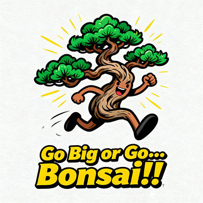 Bonsai tree artwork design graphic design illustration logo