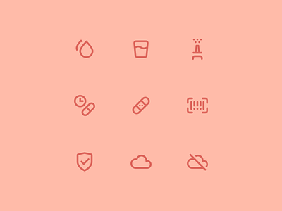 Mizu Icons design system health icon icons interface product design ui