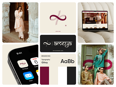 Ameya || logo design & Brand Identity aboxagency brand identity branding color palette design ethnicwear fashion graphic design illustration logo logo design typography ui uiux ux visual visual identity web design webdevelopment