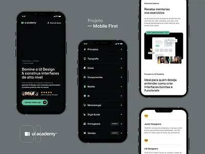 UI Academy course digital marketing graphic design landing page mobile first school uidesign website