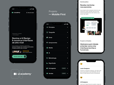 UI Academy course digital marketing graphic design landing page mobile first school uidesign website