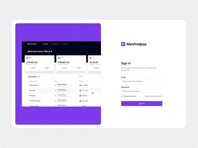Manfredpay crypto dashboard finance app fintech money transfer payment product design uidesign