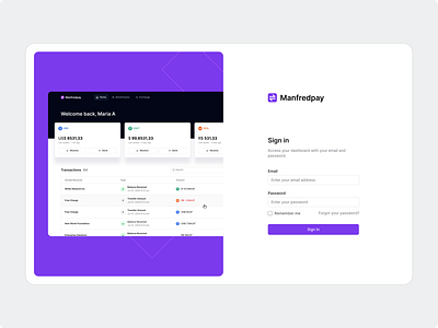 Manfredpay crypto dashboard finance app fintech money transfer payment product design uidesign