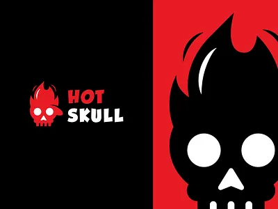 Hot Skull logo minimalist logo design adobe illustrator brand identity brand style guide branding branding designer branding service fiverr.com graphic design logo logo design logo design service logo designer logomark minimalist branding minimalist logo modern logo trending design trending logo style visual identity