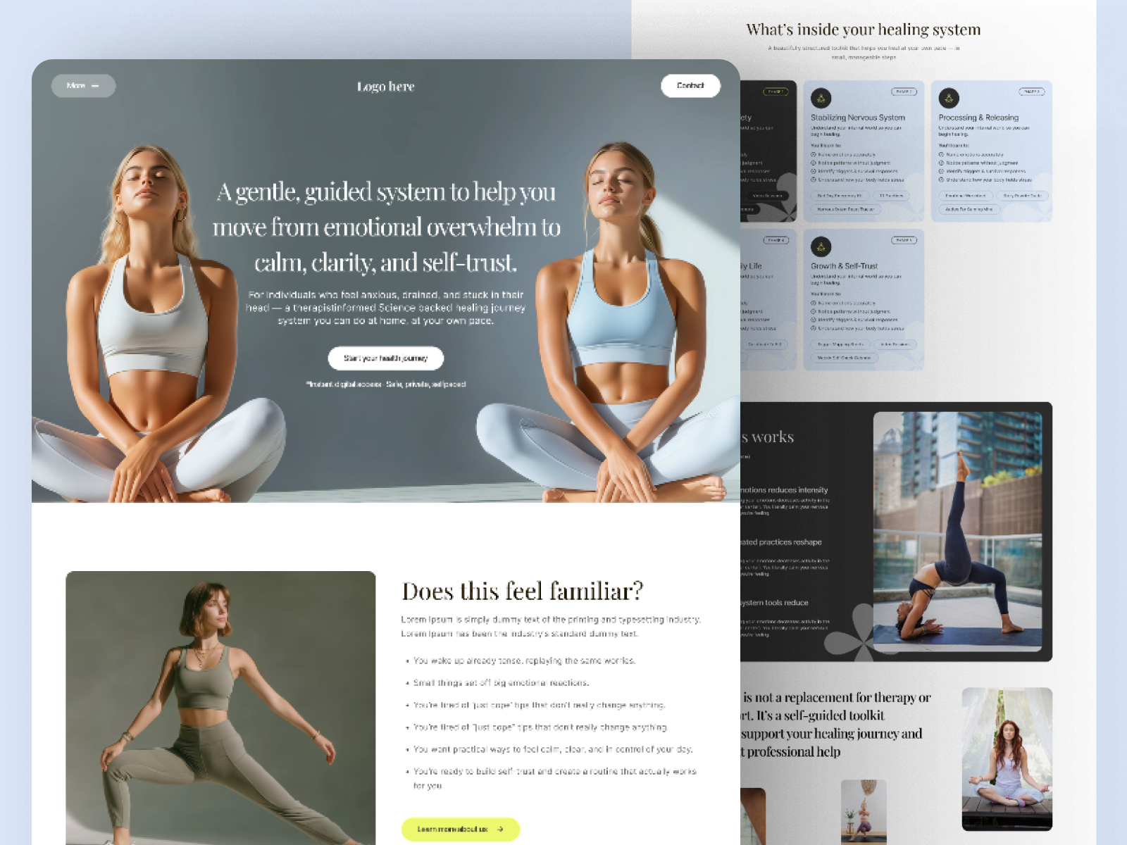 Healing Wellness Website UI figma ui landingpage ui modern website wellness landing page wellness website