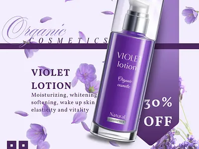 Violet Lotion ad canva content creator content design design facebook feed for hire freelancer graphic design insta instagram marketing post skin care social media violet