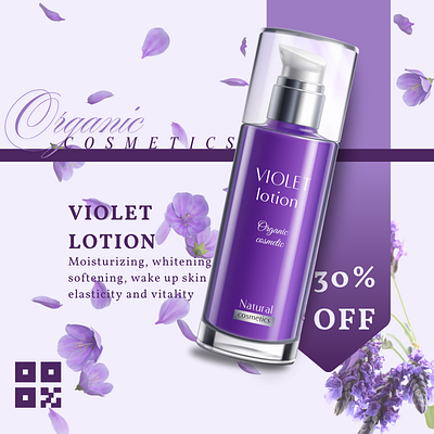 Violet Lotion ad canva content creator content design design facebook feed for hire freelancer graphic design insta instagram marketing post skin care social media violet