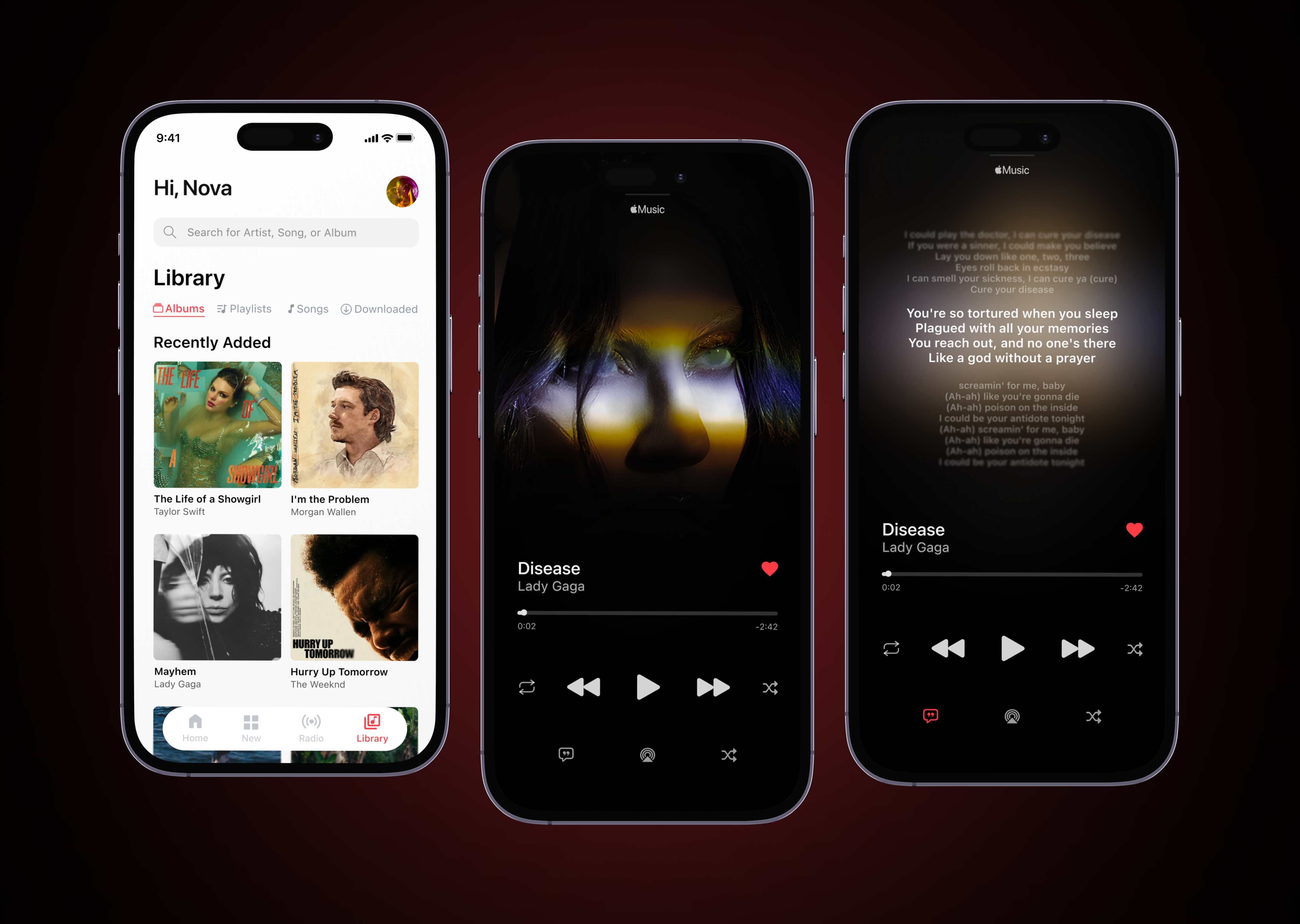Daily UI 009 - Apple Music Redesign appdesign applemusic dailyui figma productdesign prototype redesign userinterface