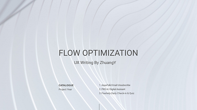 Flow optimization for applications ux design