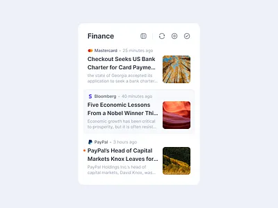 News card card design system list mingcute news ui ui kit