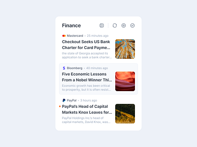 News card card design system list mingcute news ui ui kit