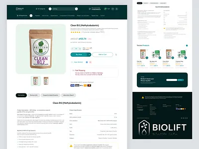 Ecommerce Product Page Redesign e commerce ecommerce landing page health supplement health supplement website landing page landing page design minimal design product detail page redesign product overview page product page optimization product website shopify product page shopify store ux supplement product page redesign ui design web design website website design woocommerce product page