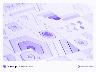 Brand Pattern Design for LevelUp 3d ai blockchain branding crypto esports fintech gamepad gamer gaming identity illustration lepisov logo pattern rebrand spline system tech web3
