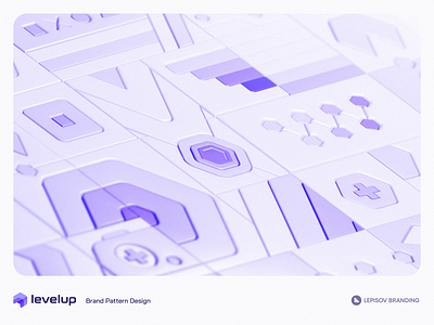 Brand Pattern Design for LevelUp 3d ai blockchain branding crypto esports fintech gamepad gamer gaming identity illustration lepisov logo pattern rebrand spline system tech web3