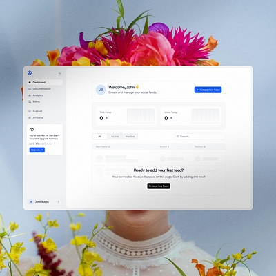 Dashboard (Empty State) app dashboard design feed figma illustration minimal product design spring ui web design website