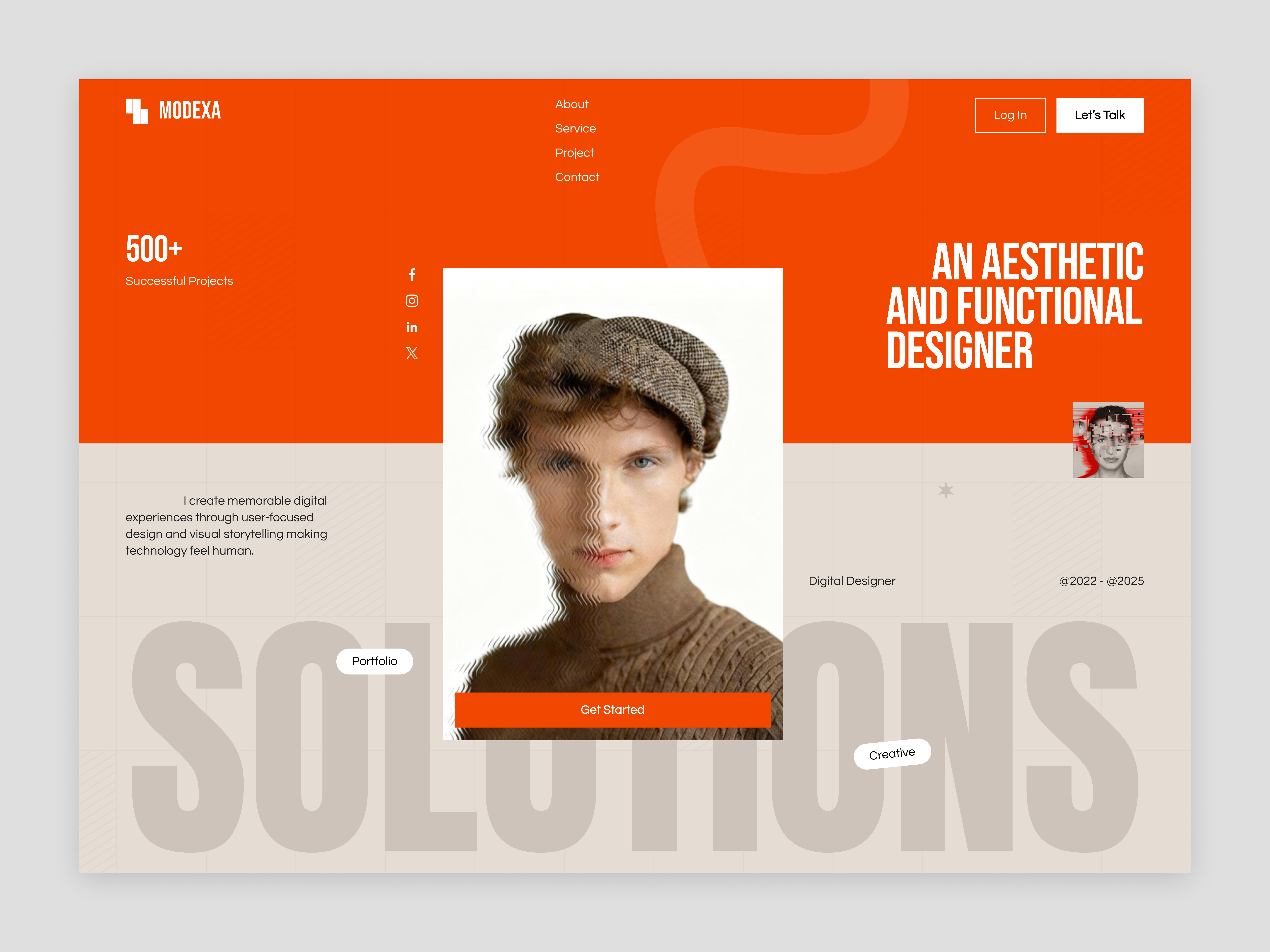 Modexa Portfolio Website - Hero Section Design creative designer designer designer portfolio hero section portfolio website product design uiux web web design web ui website