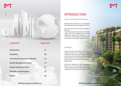 EMT Company Profile branding illustration portfolio presentation profile uiux