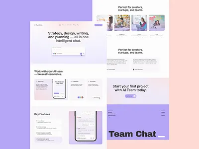 AI Team Chat — Landing Page Concept ai concept landingpage productdesign saas ui ux webdesign
