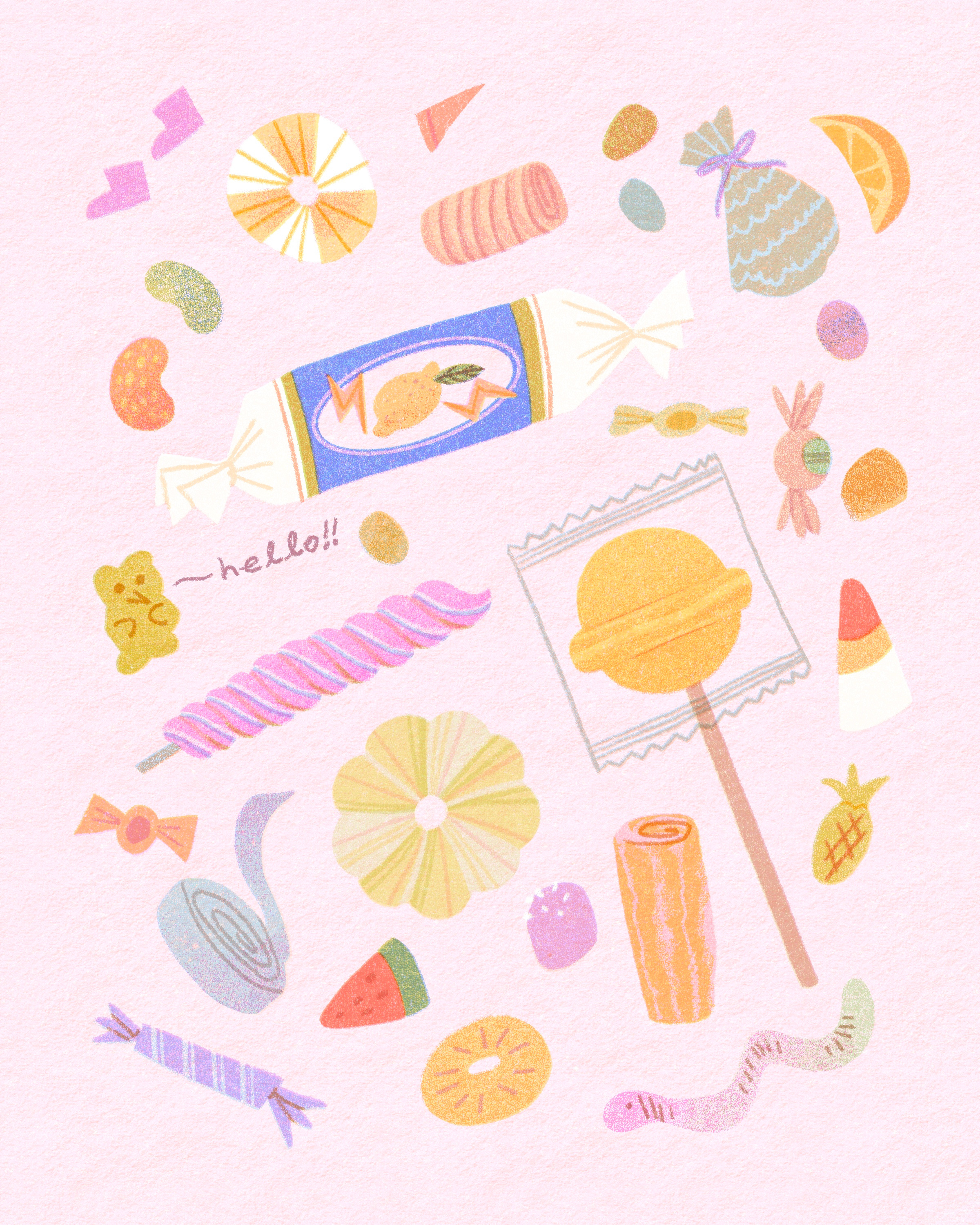 Trick or Treat animation art artwork candy childrensart design dessert halloween illust illustration ipad jelly kidlitillustration lollipop pattern peachtober25 photoshop sour trickortreat tweetyheather