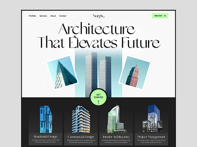 Architecture Landing Page Design architect architecture building classic clean design house interior landing page minimal modern photo photography property real estate swiss swiss style ui web website
