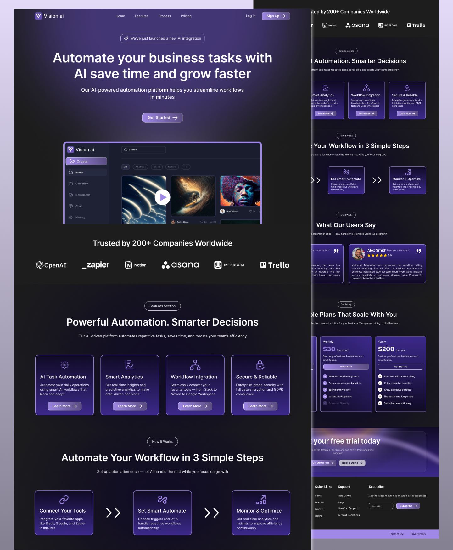 Ai & Automation SaaS landing page design| SAAS design ai automation saas ai saas automation saas figma landing page responsive saas product saas app saas design saas landing page saas landing page ui saas product saas ux saas web saas website uiux ui ui designer uiux uiux designer