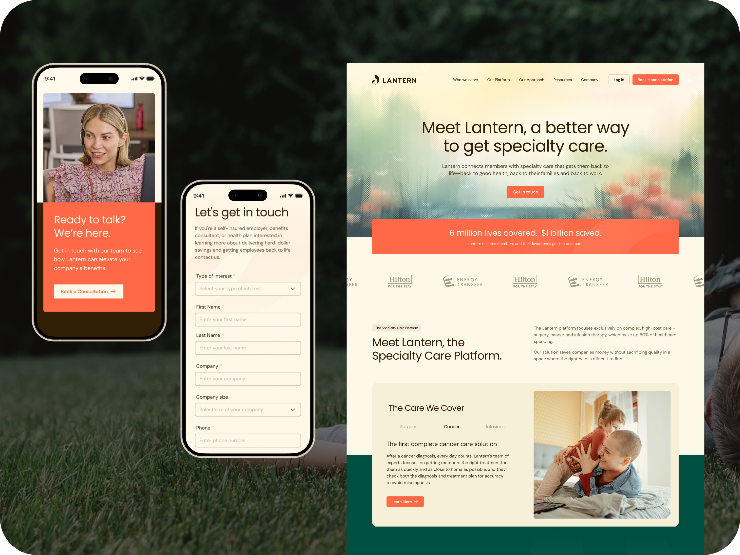 Lantern Health: Website Redesign for a Scalable, Compliant, and accessibility branding clean colors corporate healthcare identity interface landingpage medical minimal redesign responsive saas typography ui uidesign uxdesign visualdesign websitedesign
