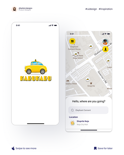 KABUKABU - Yellow Cab Taxi App animation graphic design ui