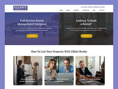 Elliott Realty (V2) // Web Design business management property real estate rental revenue vacation rental web design