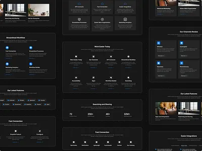 SaaS Blocks - Lookscout Design System blocks clean dark design features layout saas ui user interface ux webpage website