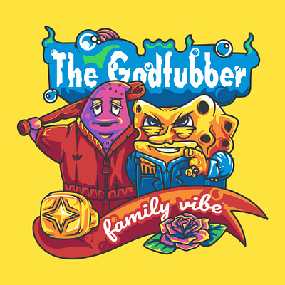 The Godfubber character character design fanart illustration mascot patrick spongebob sticker team vector
