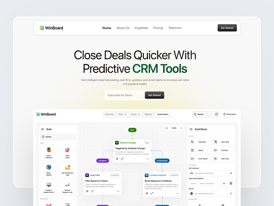 WinBoard CRM - Landing Page ai landing page ai web ai website automation crm design landing page saas saas ai saas website web web design website