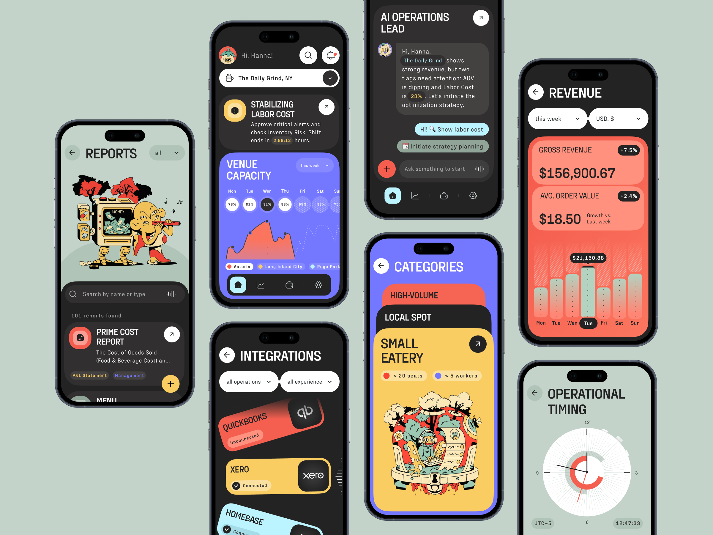 AI-Powered Mobile App for Restaurant Operations analytics b2b dark theme datavisualization design design studio financial fintech graphic design interface metrics mobile mobile design restaurant restaurant saas saas ui user experience ux web app design