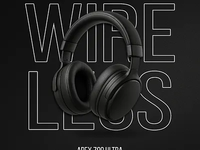 Wireless Headphones — Dark Modern Social Media Post Design advisual audio audio branding audio design branding design graphic design instagram post marketing social media social media post social media promotion tech post technology brand promotion