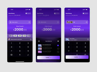 Send Money design financial fintech money transfer pay payment ui ui design uidesign uiux design