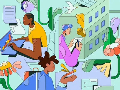 Editorial illustration on Climate Change adobe illustrator character character design character illustration climate climate illustration ecology ecology illustration ecosystem green vector illustration