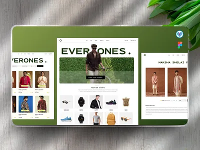 EVERONES – Fashion E-commerce UI Design - Nature Theme Concept aesthetic ui apparel design clean ui eco friendly ecommerce fashion ui landing page minimal design modern ui nature theme online store organic design shop ui ui design web design