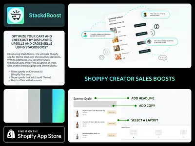 STACKD BOOST | Shopify application app app store application boost business customization design e commerce fsf jnk online shop optimisation promote sales shop shopify shopping store ui ux