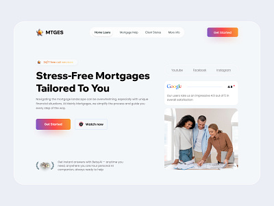 Mortgage Services clean clean ui finance fintech home loans minimal design mortgage real estate web design website desing