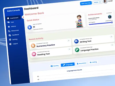 Onlinecourse Training Dashboard brand identity branding design graphic design homepage icon illustration landing page lettermark logo online dashboard stream dashboard ui uiux user interface webdesign website design
