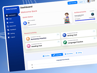 Onlinecourse Training Dashboard brand identity branding design graphic design homepage icon illustration landing page lettermark logo online dashboard stream dashboard ui uiux user interface webdesign website design