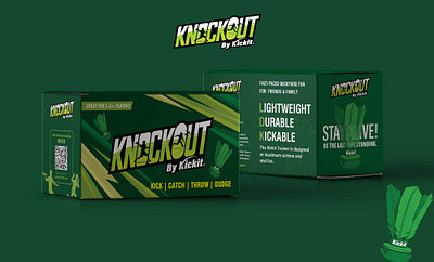 Knockout by Kickit Game Packaging Design back yard game box design box packaging design game box kickit knockout packaging design product design shuttle box