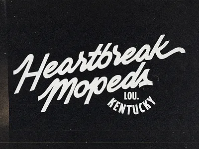 Vintage Typography Design | Heartbreak Moped Logo Concept ayam brand branding design designer font graphic graphic design graphic designer grit hand drawn identity logo logotype motorcycle script typography vector vintage visual