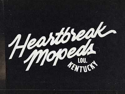 Vintage Typography Design | Heartbreak Moped Logo Concept ayam brand branding design designer font graphic graphic design graphic designer grit hand drawn identity logo logotype motorcycle script typography vector vintage visual
