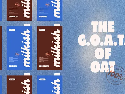 Milkish – GOAT of OAT brand design branding cpg design graphic design icon logo oat milk package design packaging vintage